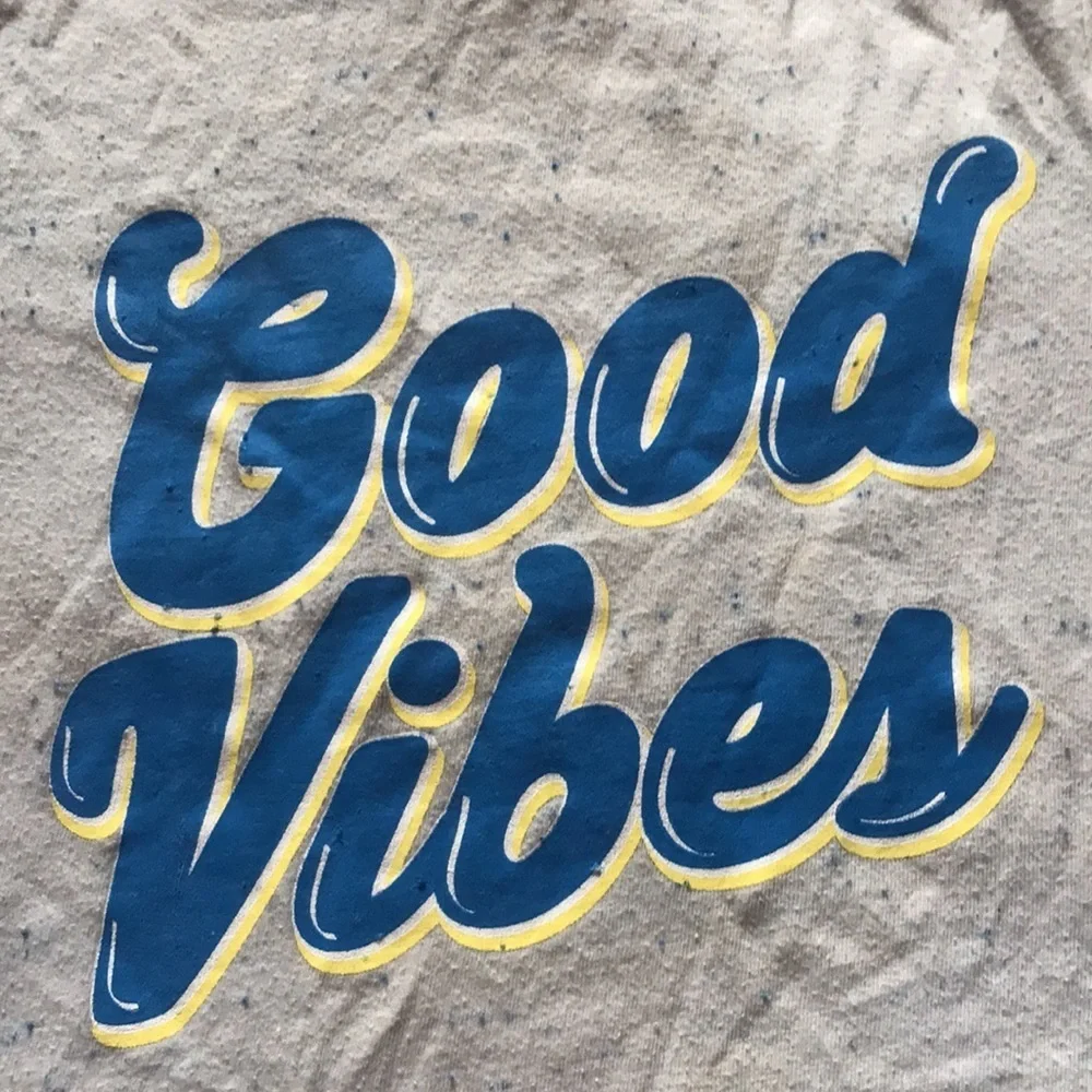 Old Navy White Good Vibes Short SleeveTee Shirt